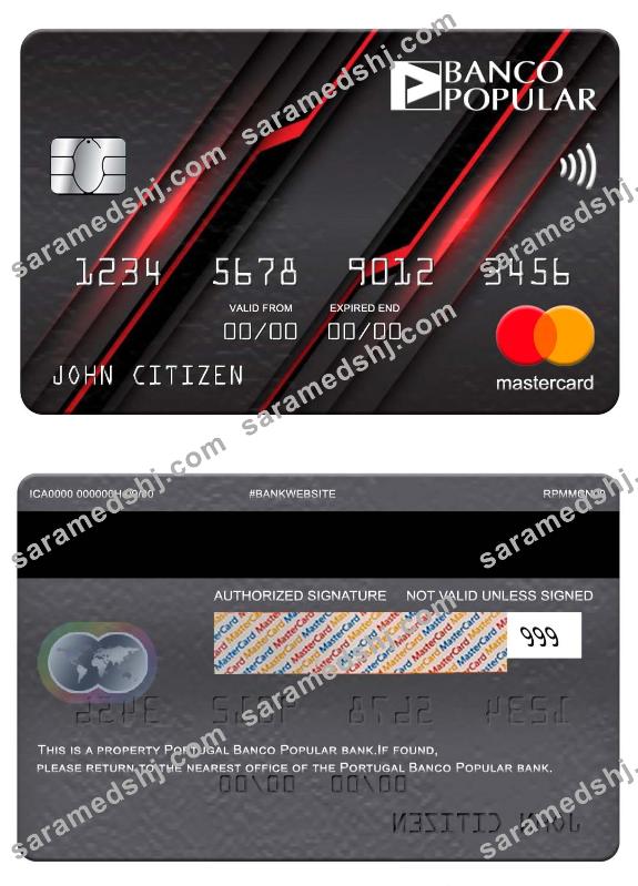 Portugal Banco Popular bank mastercard